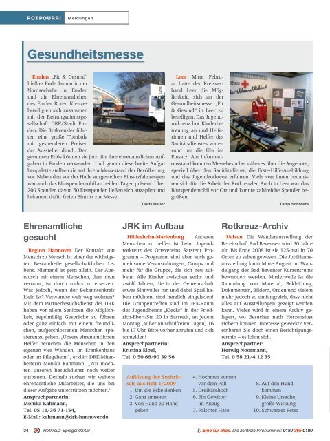 Rotkreuz-Spiegel 2009-2 - DRK Landesverband Niedersachsen