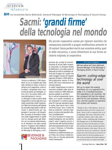 "grandi firme" della tecnologia nel mondo - Sacmi