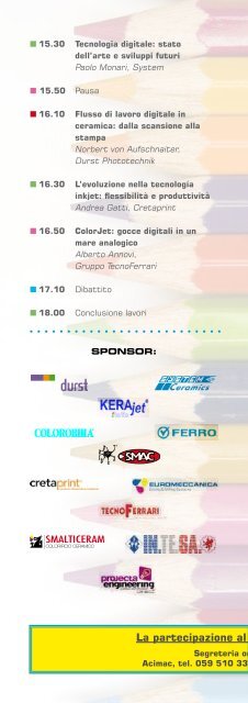 Programma e iscrizione al convegno - Sacmi