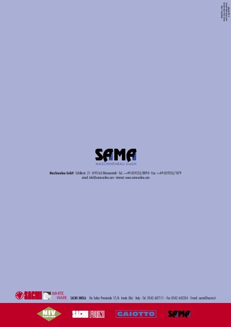 HohlgeschirrgieÃanlage - Katalog - Sama