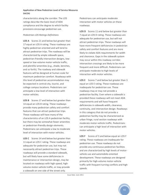 Application of New Pedestrian Level of Service Measures - sacog