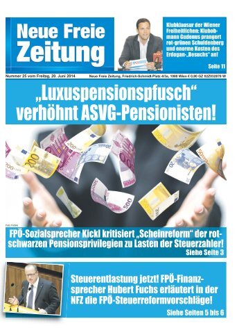 „Luxuspensionspfusch“ verhöhnt ASVG-Pensionisten!