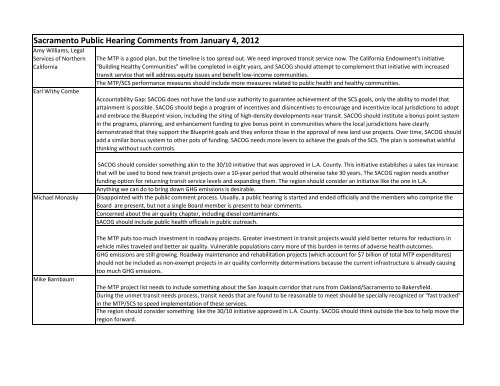 Draft MTP/SCS Comments Received - sacog