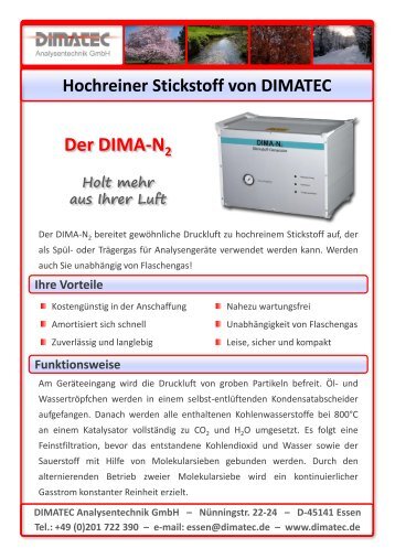 Prospekt DIMA-N2 - Dimatec Analysentechnik GmbH