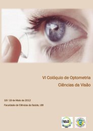 VI Colóquio de Optometria - Faculdade de Ciências da Saúde - UBI