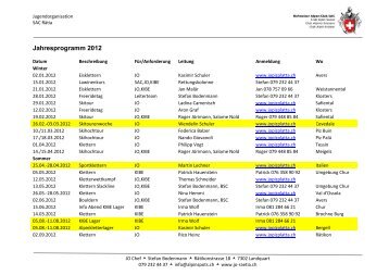 Jahresprogramm 2012 - SAC Sektion RÃ¤tia