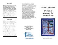 Power of Attorney for Health Care - Sacred Heart Hospital