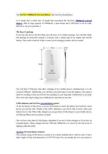 The NewNow 10000mAh External Battery Tips That You Should Know.pdf