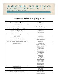 Conference Attendees as of May 6, 2011 - sacrs