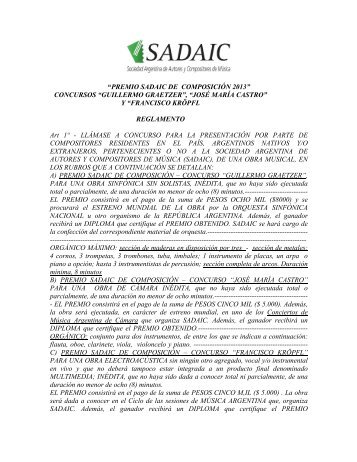 Bases del Concurso - Sadaic