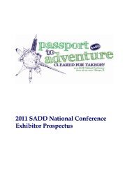 2011 SADD National Conference Exhibitor Prospectus