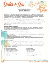 2010 National Conference Call for Workshops General ... - SADD