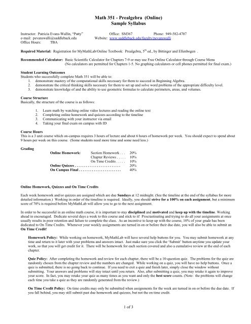 Math 10 â Statistics - Saddleback College