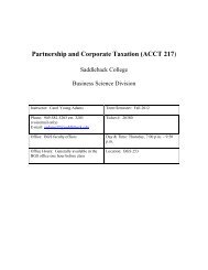 Partnership and Corporate Taxation (Acct 217) - Saddleback College