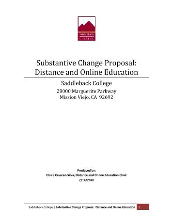 Substantive Change Proposal - Saddleback College