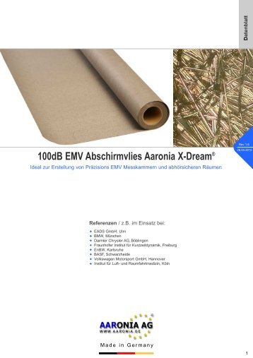 100dB EMV Abschirmvlies Aaronia X-Dream - AAronia AG