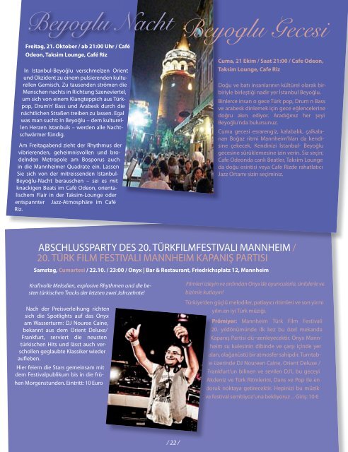 20. Türk Film Festivali Mannheim Dergisi - Sadibey
