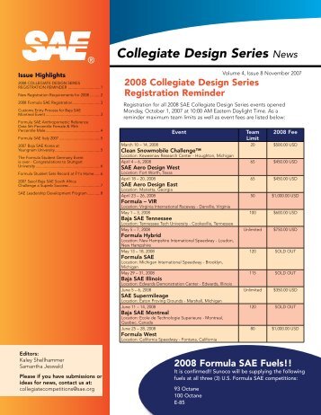 Collegiate Design Series News - SAE International