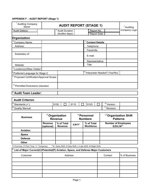 Objective Evidence Record (OER) - SAE