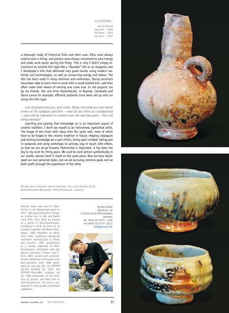 You have been living with ceramics for over 30 years - Michael SÃ¤lzer