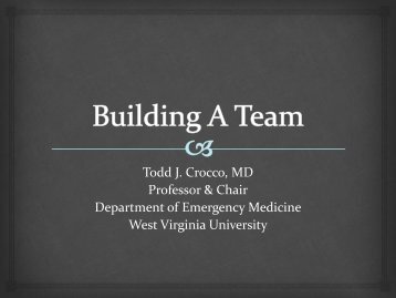 Todd J. Crocco, MD Professor & Chair Department of Emergency ...