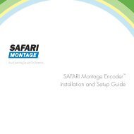 SAFARI Montage Encoderâ¢ Installation and Setup Guide