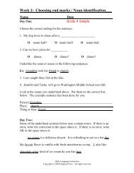 Week 1: Choosing end marks / Noun identification___