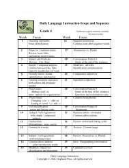 Daily Language Instruction-Scope and Sequence Grade 4 Week ...