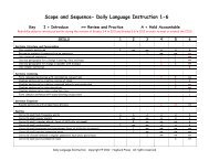 Scope and Sequence- Daily Language Instruction 1-6