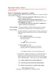 Mini-lesson Sample: Grade 3 Week 17: Introduction: possessives vs ...