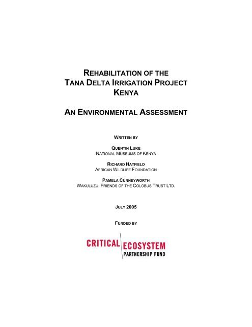 Tana Delta Irrigation Project, Kenya: An Environmental Assessment