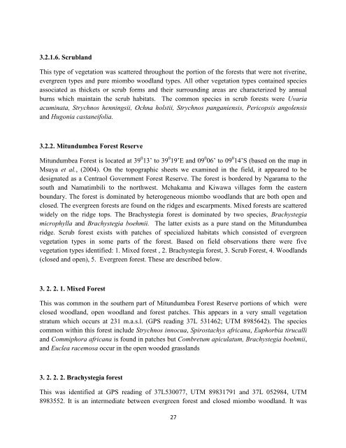 Biodiversity Surveys of Poorly Known Coastal Forests of ...