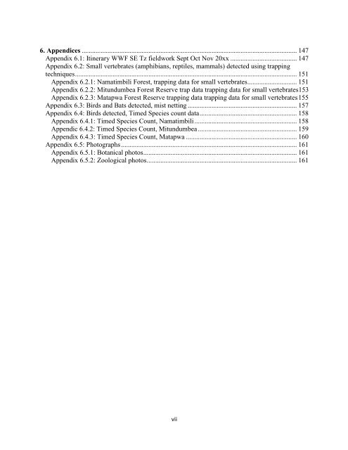 Biodiversity Surveys of Poorly Known Coastal Forests of ...