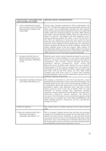 Jozani biodiversity inventory report 2002 - Coastal Forests of Kenya ...