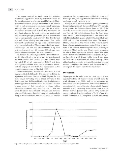 Stocks and exploitation of East African blackwood - The Mpingo ...