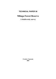 Mlinga Forest Reserve: a biodiversity survey. - Coastal Forests of ...