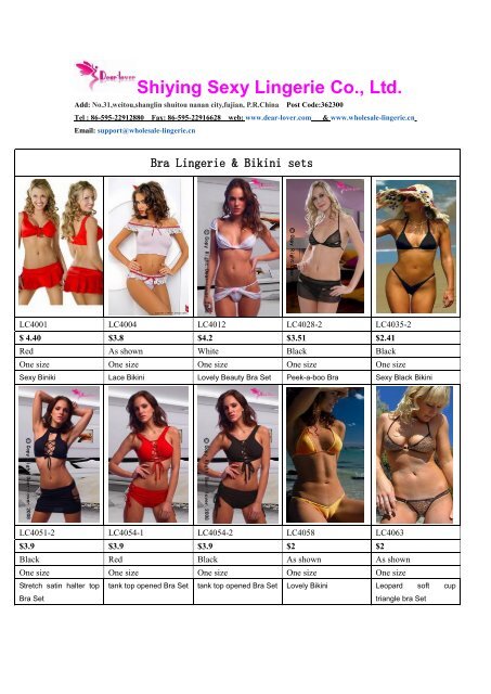 Shiying Sexy Lingerie Co - Wholesale lingerie