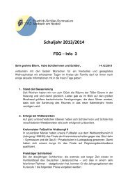 Schuljahr 2013/2014 FSG – Info 3