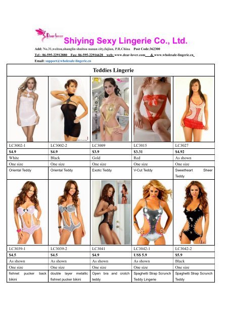 8. teddies - Wholesale lingerie