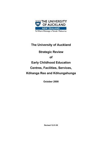 The University of Auckland Strategic Review of Early Childhood ...