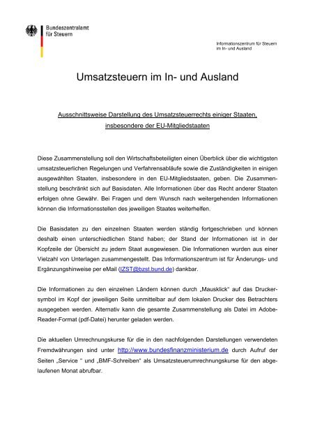 Umsatzsteuern im In- und Ausland - Komma-Net.de