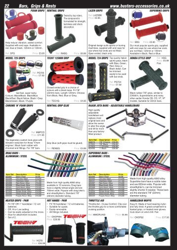 22 Bars, Grips & Rests www.busters-accessories.co.uk