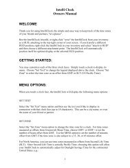 Intelli Clock Owners Manual WELCOME GETTING STARTED ...