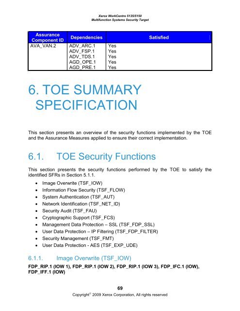 Xerox WorkCentre 5135/5150 Multifunction ... - Common Criteria