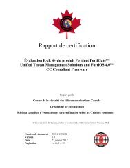 Ãvaluation EAL 4+ du produit Fortinet FortiGateâ¢ Unified Threat ...