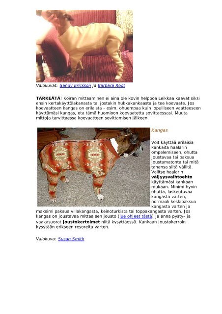 keskus PDF-versio tÃ¤stÃ¤ sivusta PatternMaker -makro: koiran haalari ...