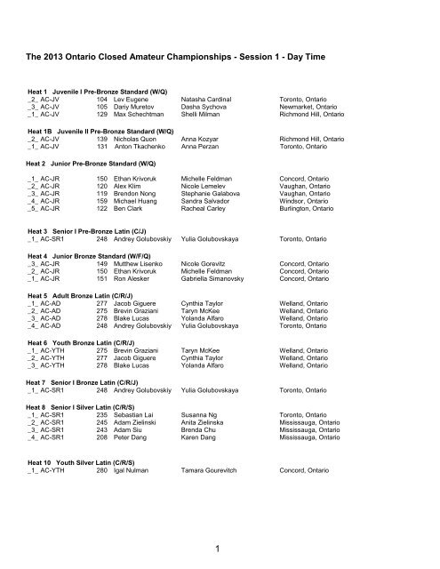 The 2013 Ontario Closed Amateur Championships - Session 1 - Day ...