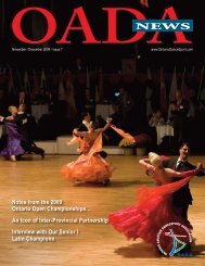 Download OADA E-newsletter - Ontario Dancesport