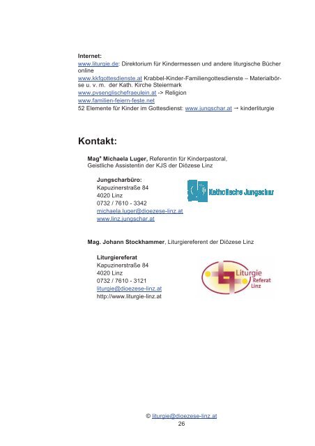 Fachausschuss Liturgie und Kinderliturgie - Linz - Katholische ...