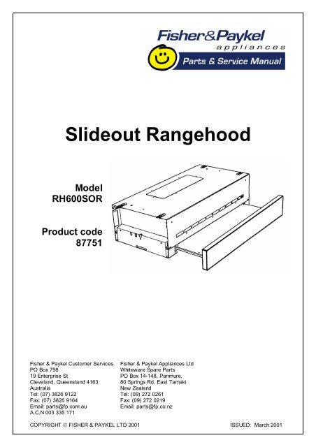 fisher & paykel slide out rangehood